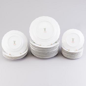 A 51-piece Hutschenreuther Selb Dresden porcelain dinner set, Bavaria Germany.