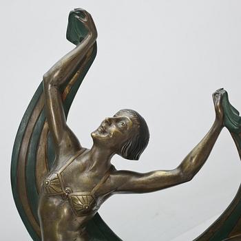 SKULPTUR, brons och marmor, Jean Lormier, signerad, 1930-tal.