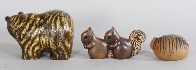 FIGURINER, 3 st. Stengods.