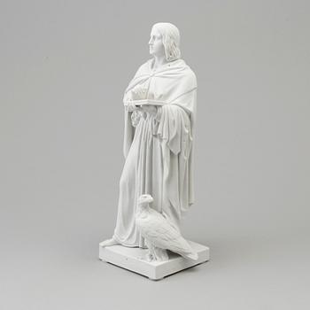 A bisquit figure of 'the Apostle Johannes' after Bertel Thorvaldsen, Royal Copenhagen, Denmark, 19th Century.