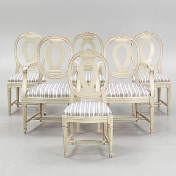 A set of six Gustavian style chairs, first half of the 20th Century.