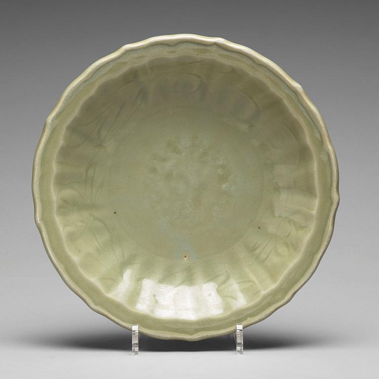 A celadon glazed dish, Ming dynasty (1368-1644).