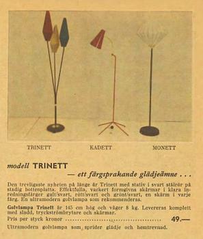 Golvlampa, "Trinett", IKEA, 1900-talets mitt.