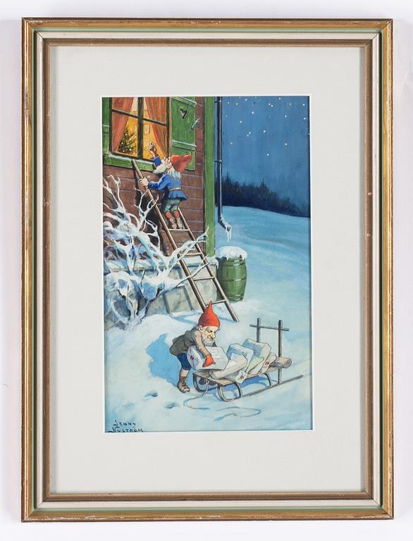 Jenny Nyström, watercolour and gouache, signed Jenny Nyström.