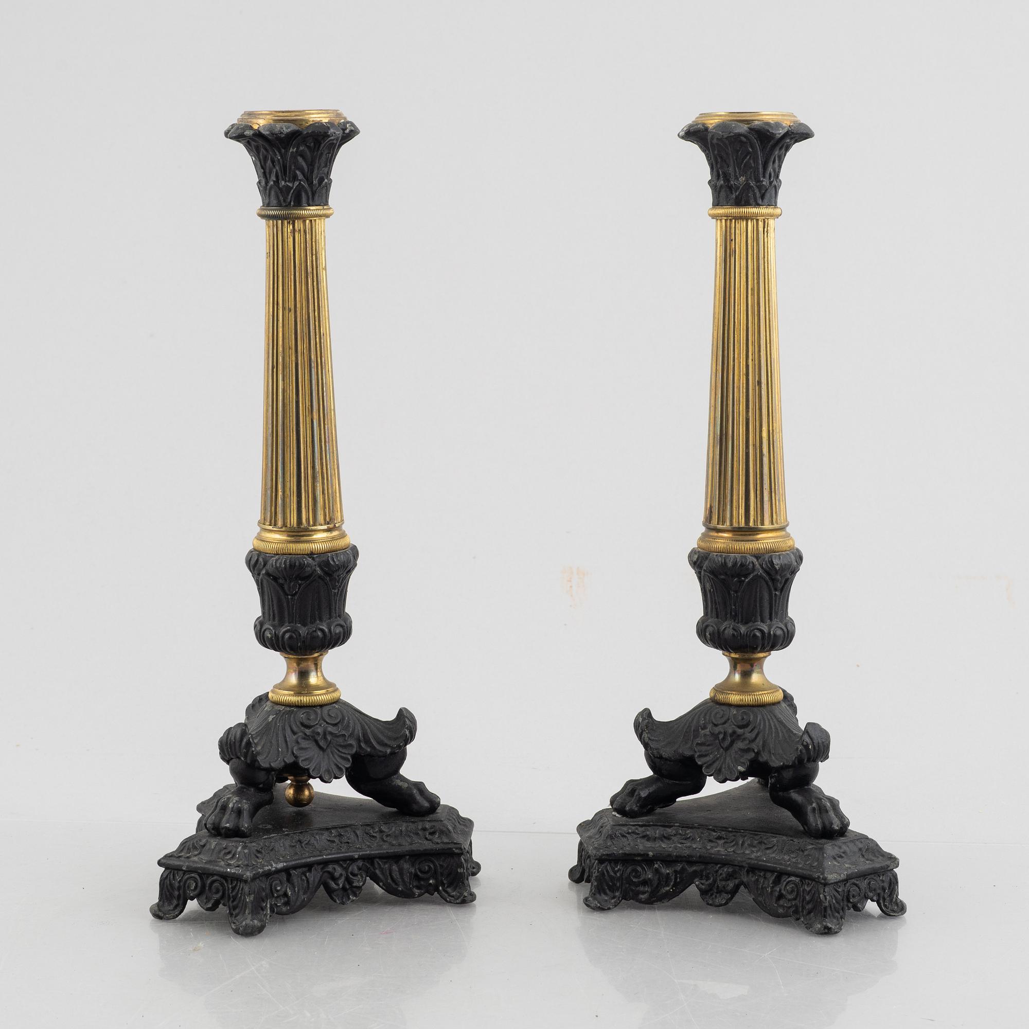 A pair of Empire style candelabras, possibly France, second half of the 19th century.