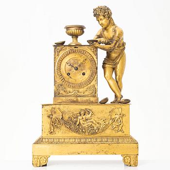 An Empire mantle clock, France, first half of the 19th century.