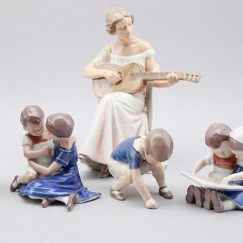 FIGURINER, 7 st, porslin, Bing & Gröndal, Danmark.