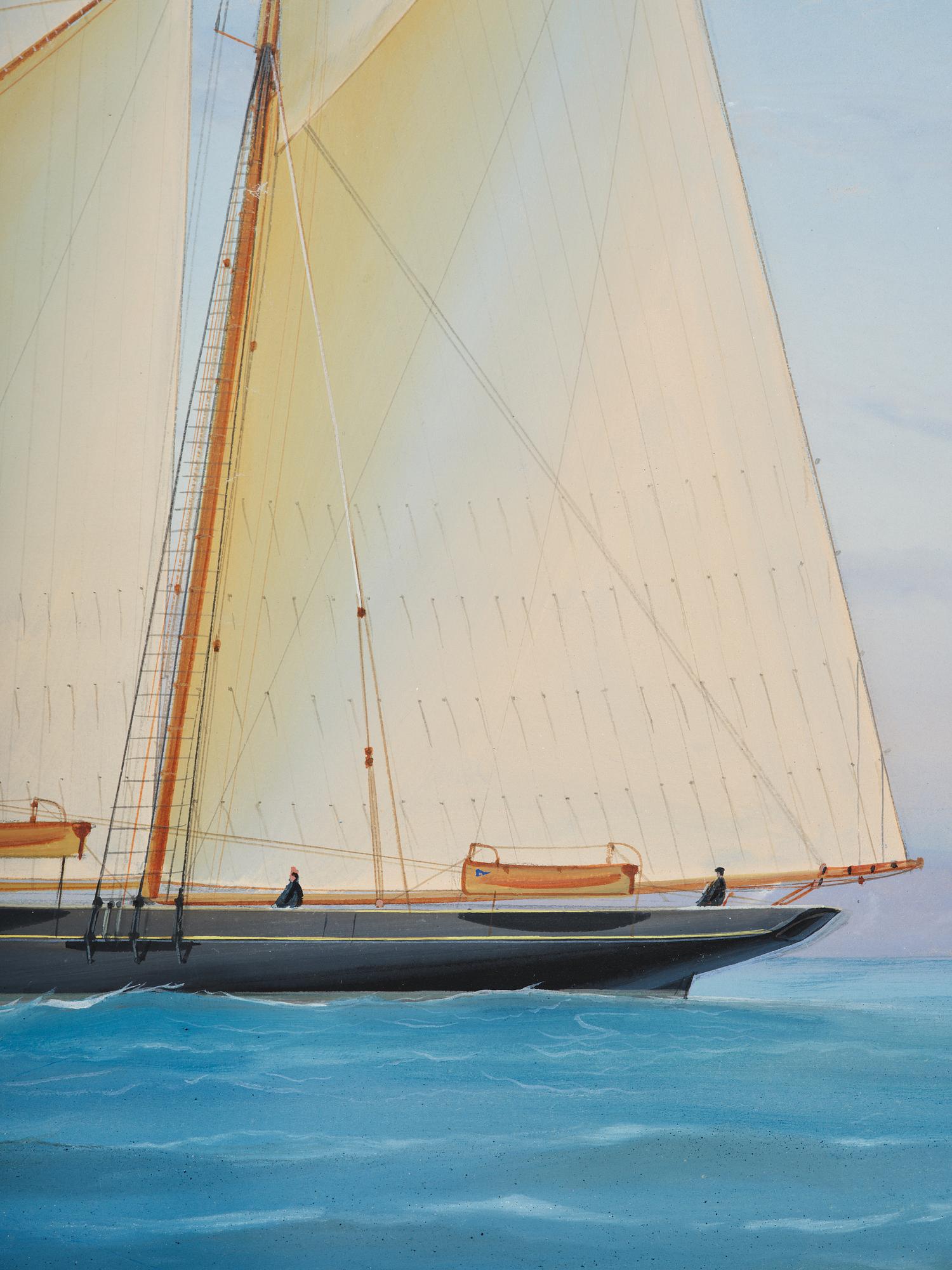 Tomasso De Simone, Two-masted schooner "Alcalda" by Vesuvius.