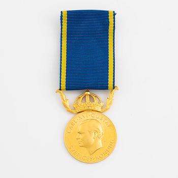 Medalj "För nit och redlighet i rikets tjänst" 18 och 23 K guld.