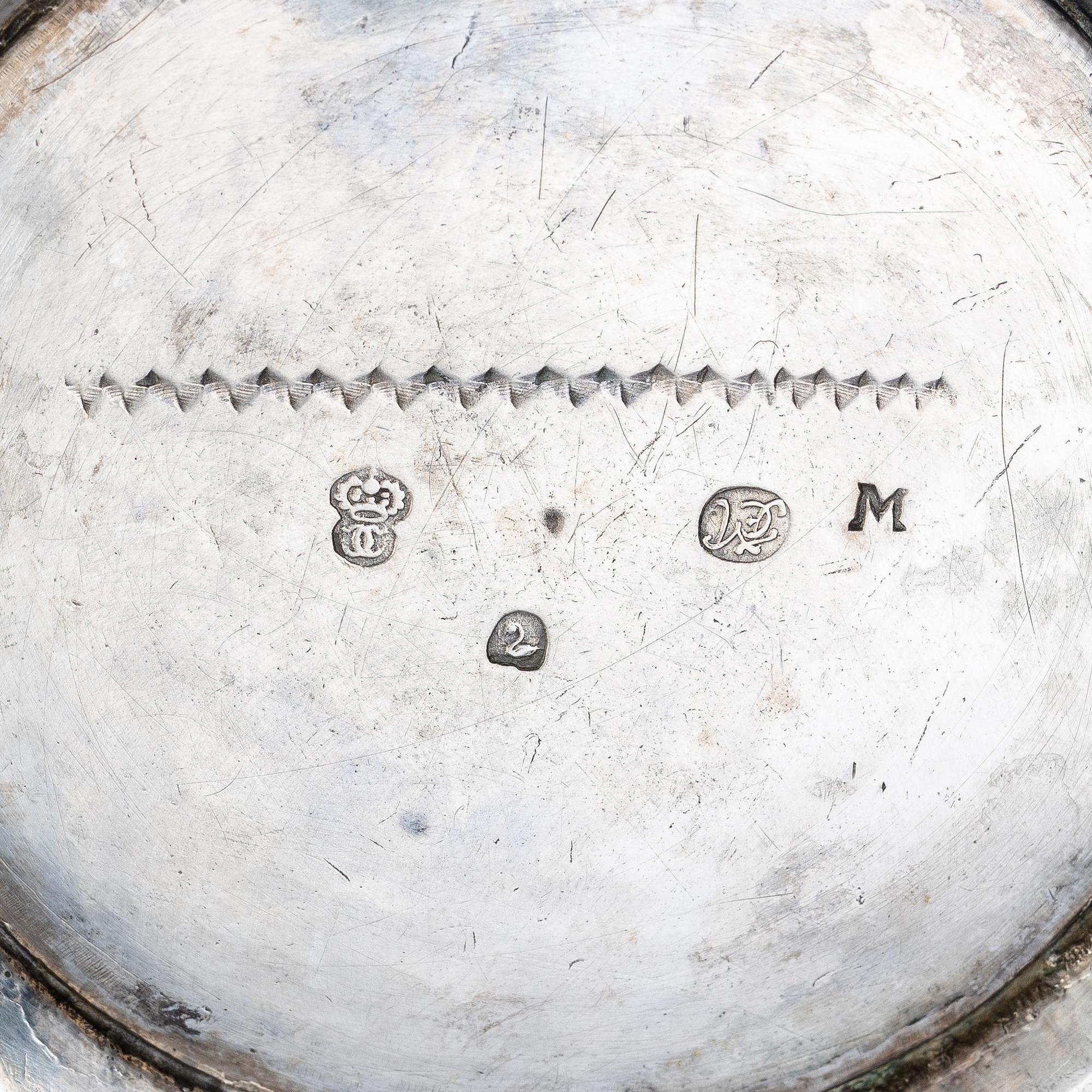 Casimir Friedrich Meidt, bägare, delvis förgyllt silver, Karlskrona 1712. Karolinsk.