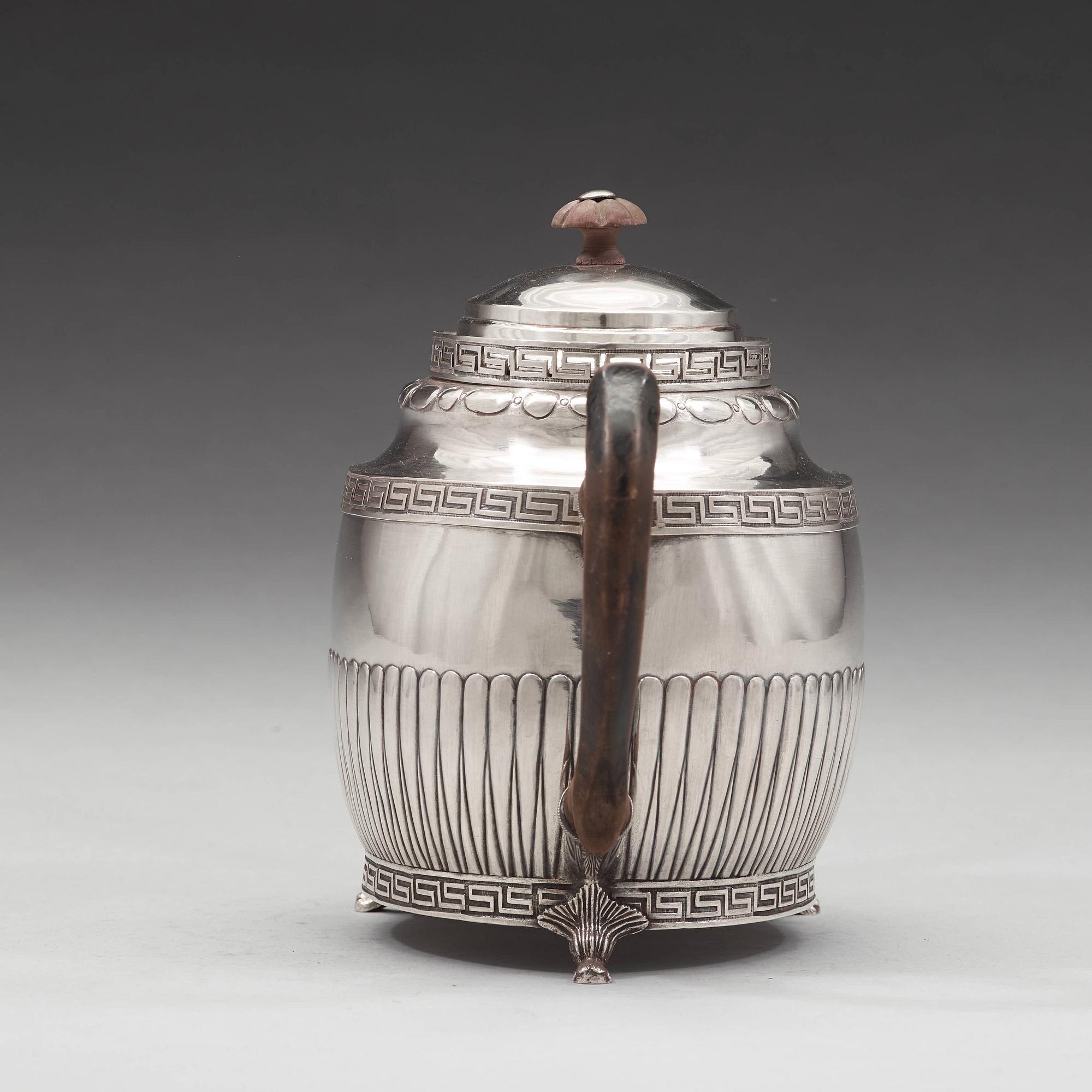 A Swedish 19th century silver tea-pot, mark of Bengt Tellander, Jönköping 1823.