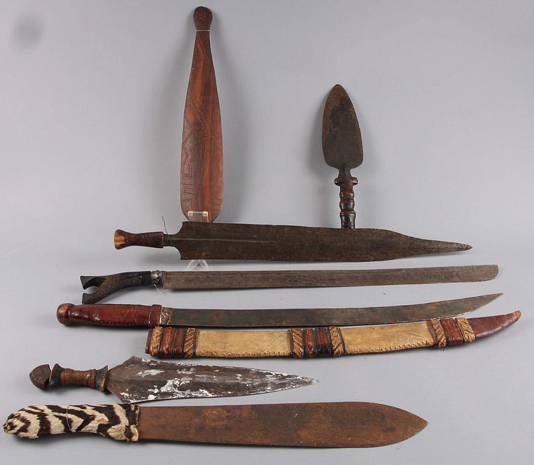PARTI VAPEN, 7 delar, Afrika/Oceanien, 18/1900-tal.
