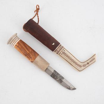 Per Sunna, a reindeer horn knife, signed.