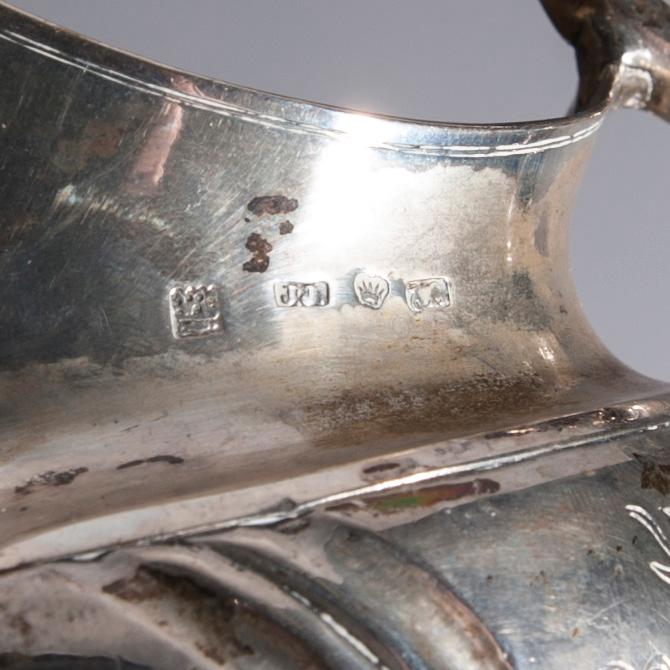 GRÄDDSNÄCKA, silver, Johan Imberg, Uleåborg 1853. Tot. vikt ca 216 g.