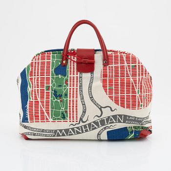 Firma Svenskt Tenn, a 'Manhattan' fabric and leather bag.