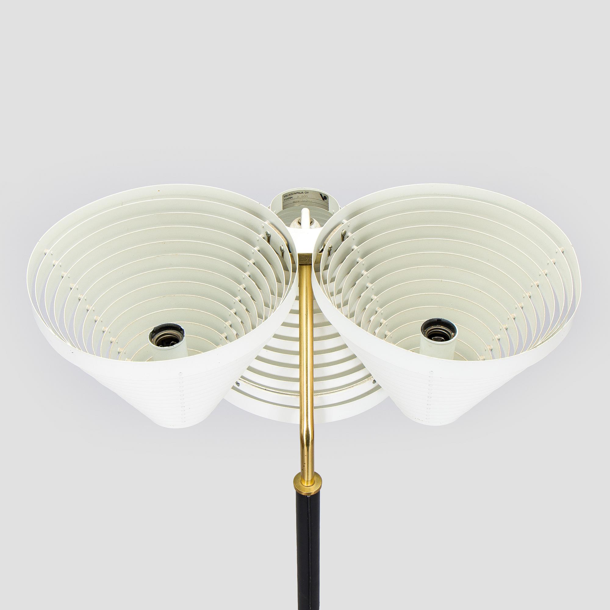 Alvar Aalto, a late 20th century 'A809' floorlamp for Valaisinpaja.