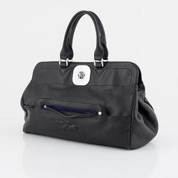 Longchamp, A black leather bag.
