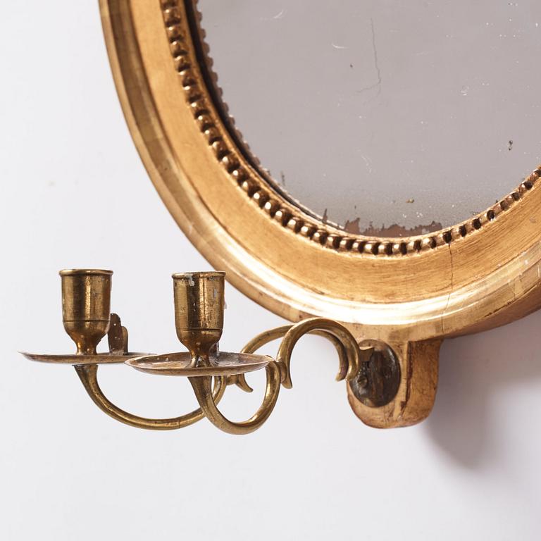 A pair of Gustavian girandole mirrors by J Åkerblad (master in Stockholm 1756-1799).