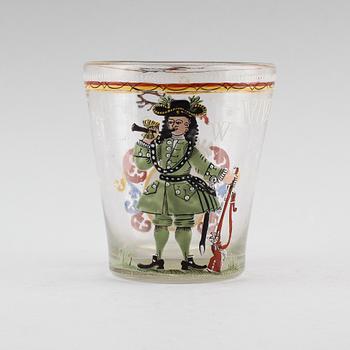 BÄGARE, glas, 1700-tal.