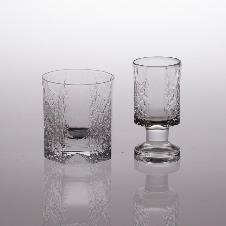 KARAFF med GLAS, 5+8 st, "Kalinka" Timo Sarpaneva, Iittala.