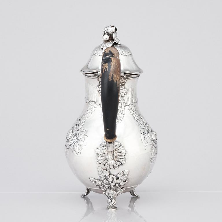 A Swedish 18th century silver coffee-pot, marks of Olof Löfvander the elder, Luleå 1773.