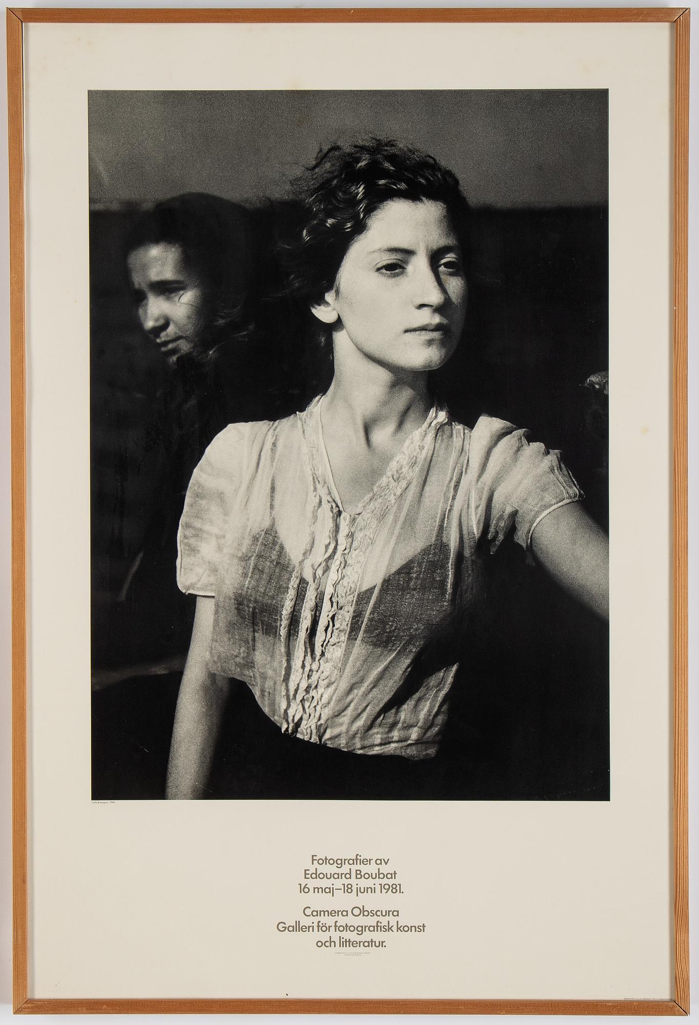 Edouard Boubat and group exhibition with Swedish photographers, 2 exhibition posters from Camera Obscura 1981.