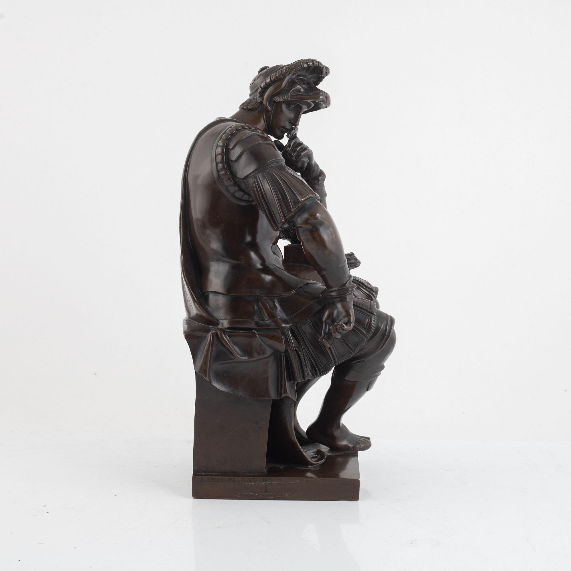 Ferdinand Barbedienne, "Lorenzo de Medici" efter Michelangelo.