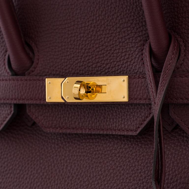 A Birkin 35 by Hermès Bordeaux, 2017.