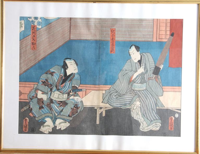 TOYOKUNI, färgträsnitt, Japan 1800-tal.
