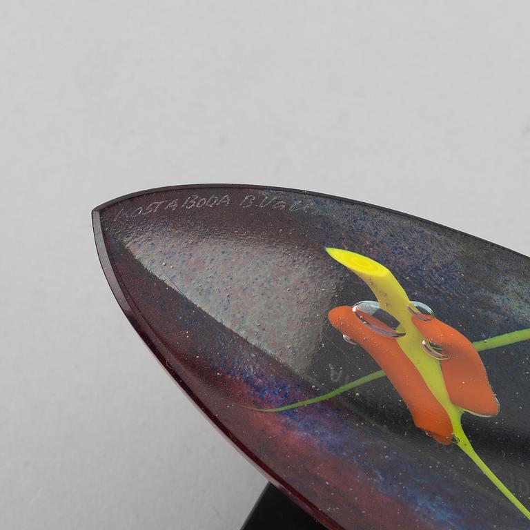 Bertil Vallien, a glass sculpture, signed B Vallien Kosta Boda Atelier.