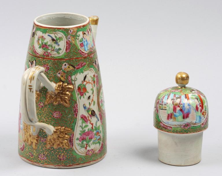 KAFFEKANNA, porslin, Kina 1800-tal.