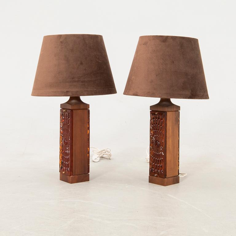 Table lamps a pair 1970s.