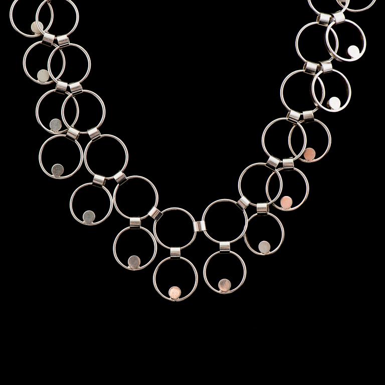 Kaija Aarikka, NECKLACE, silver. Aarikka, Helsinki Finland 1965.