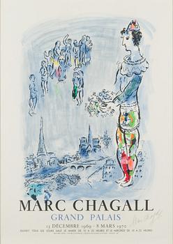 Marc Chagall, after, poster, signed, printed by Charles Sorlier, Mourlot, 1970.