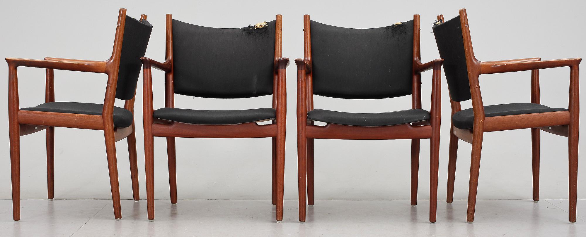 KARMSTOLAR, 4 st, Hans Wegner "JH-713", Johannes Hansen Möbelsnedkeri, Danmark, 1900-talets andra hälft.