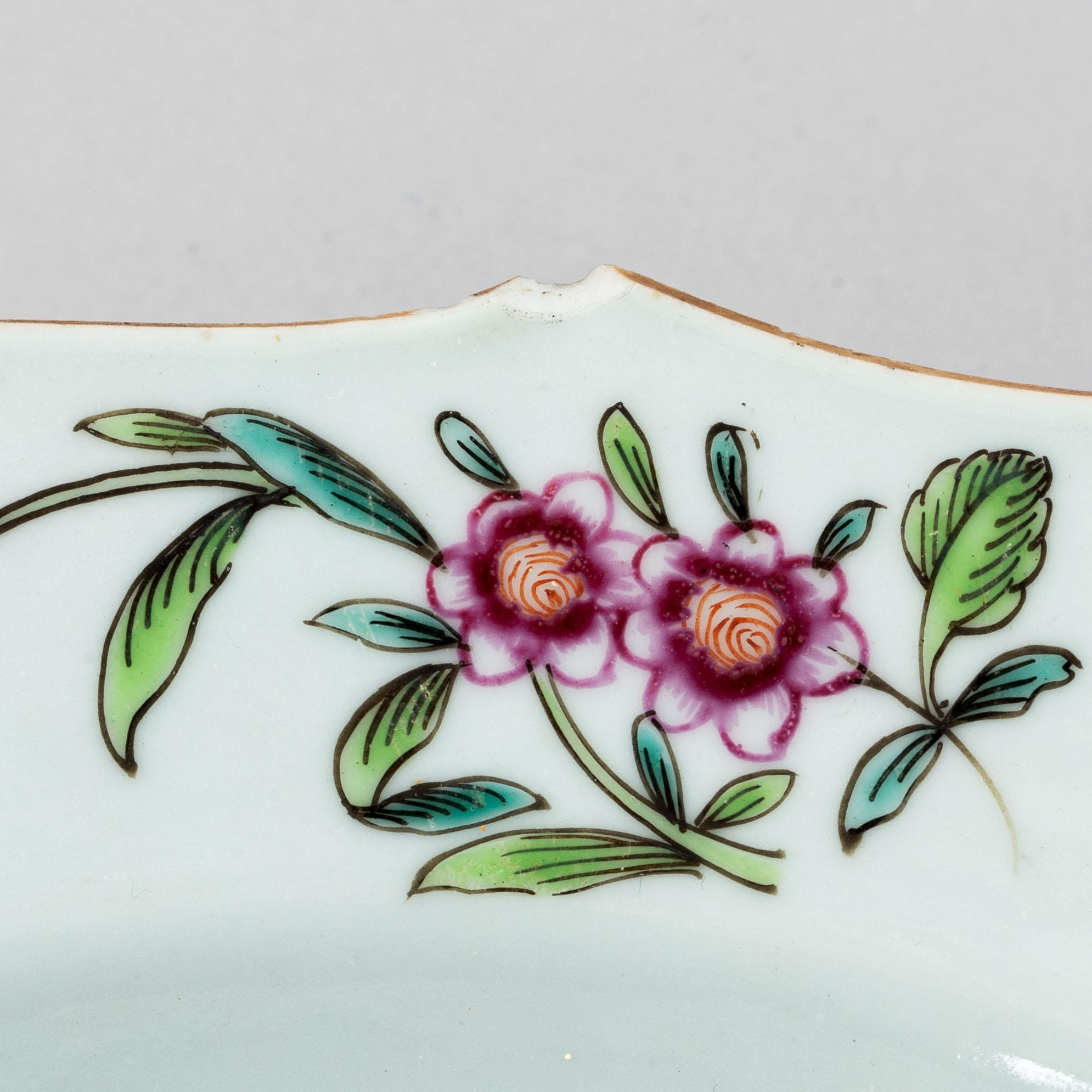 Tallrikar, 10 st, kompaniporslin. Qingdynastin, Qianlong (1736-95).