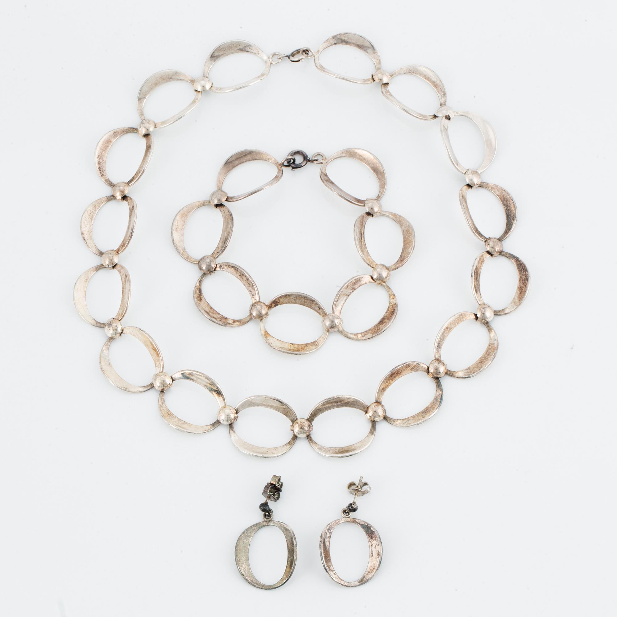ALTON, necklace, bracelet, earrings, silver.
