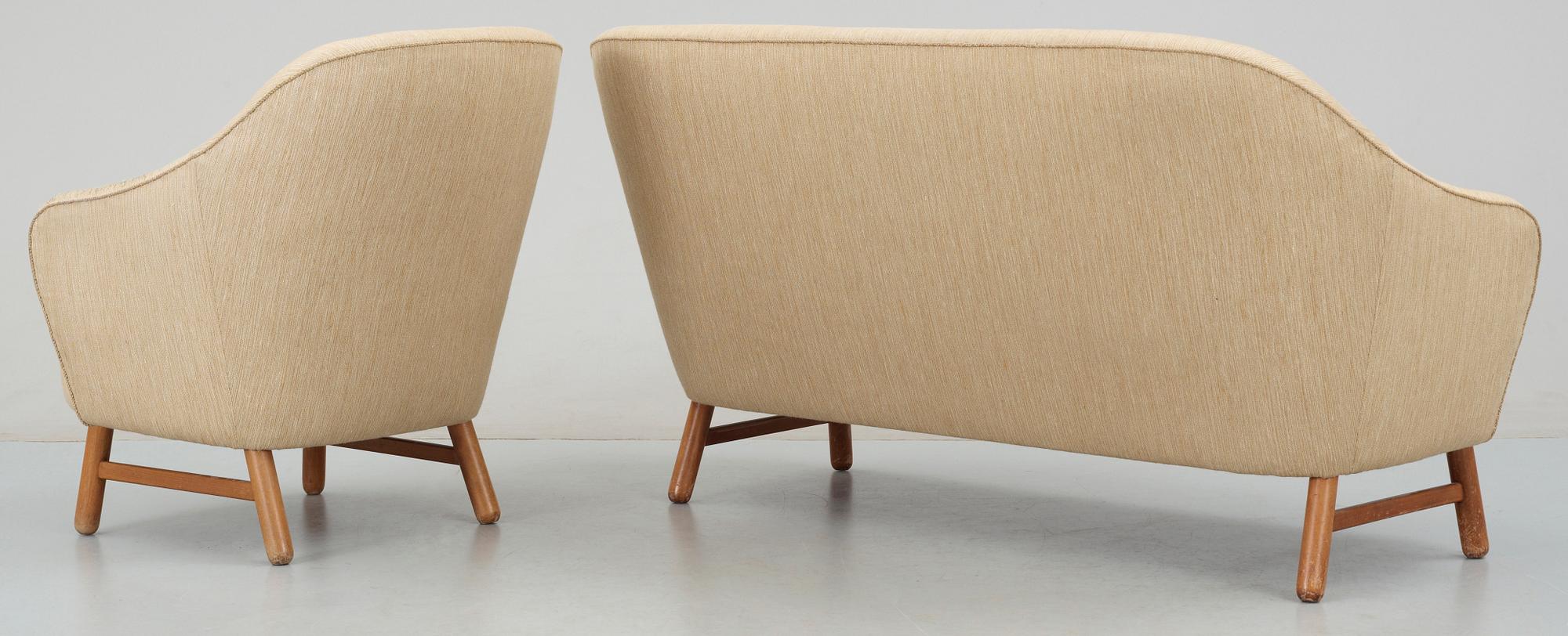SOFFA samt FÅTÖLJ, 1950/60-tal.