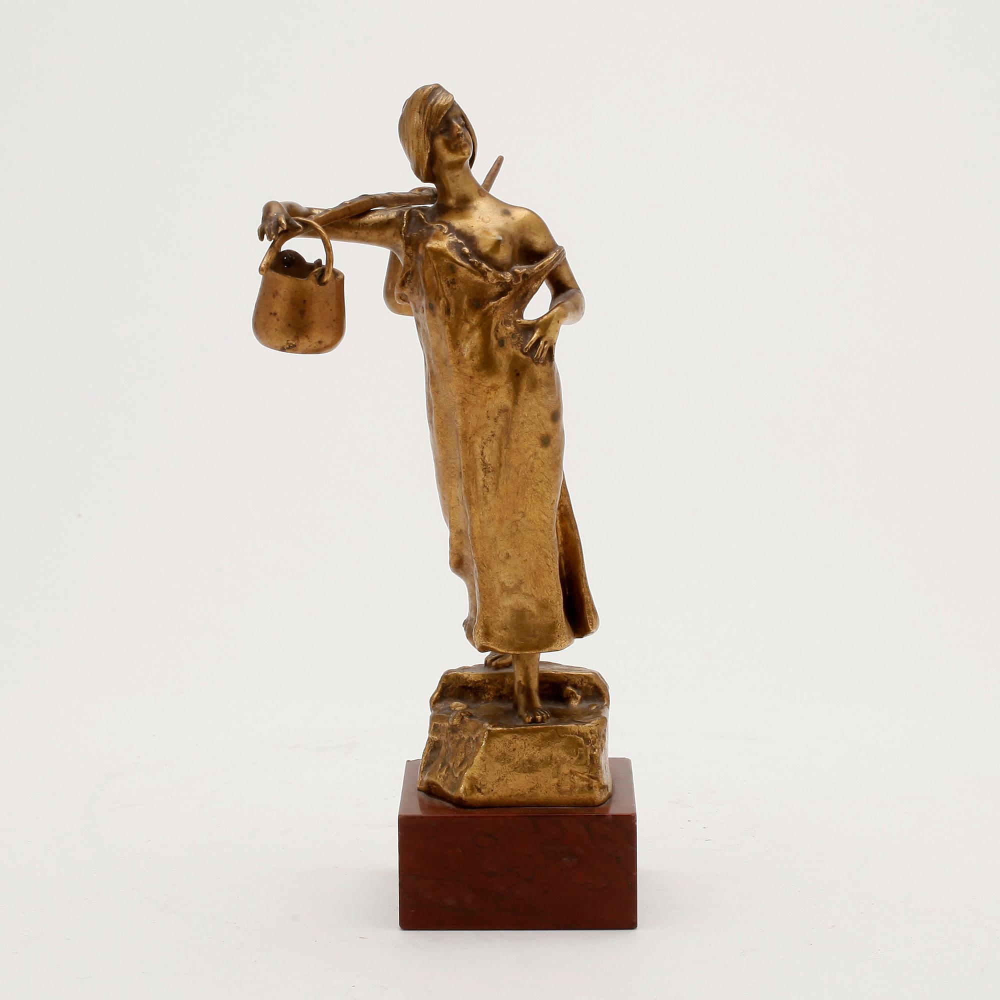 ALPHONSE EMMANUEL DE MONCEL DE PERRIN, "Die Wasserträgerin", skulptur,