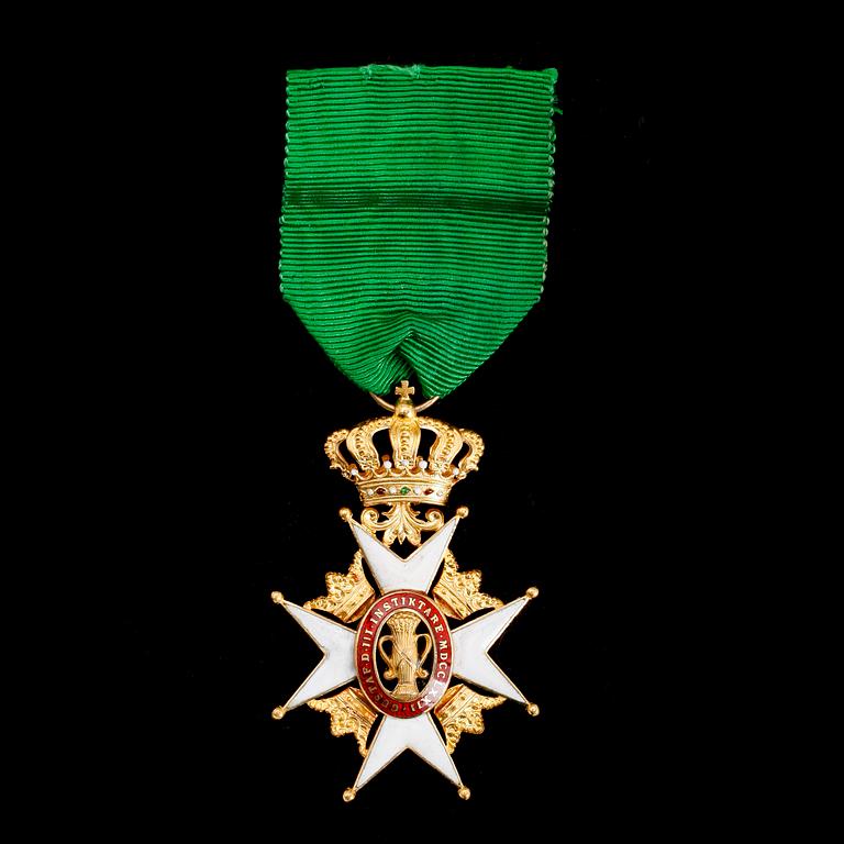 MEDALJ, 18 k guld, Vasaorden. Vikt ca 18 gram.