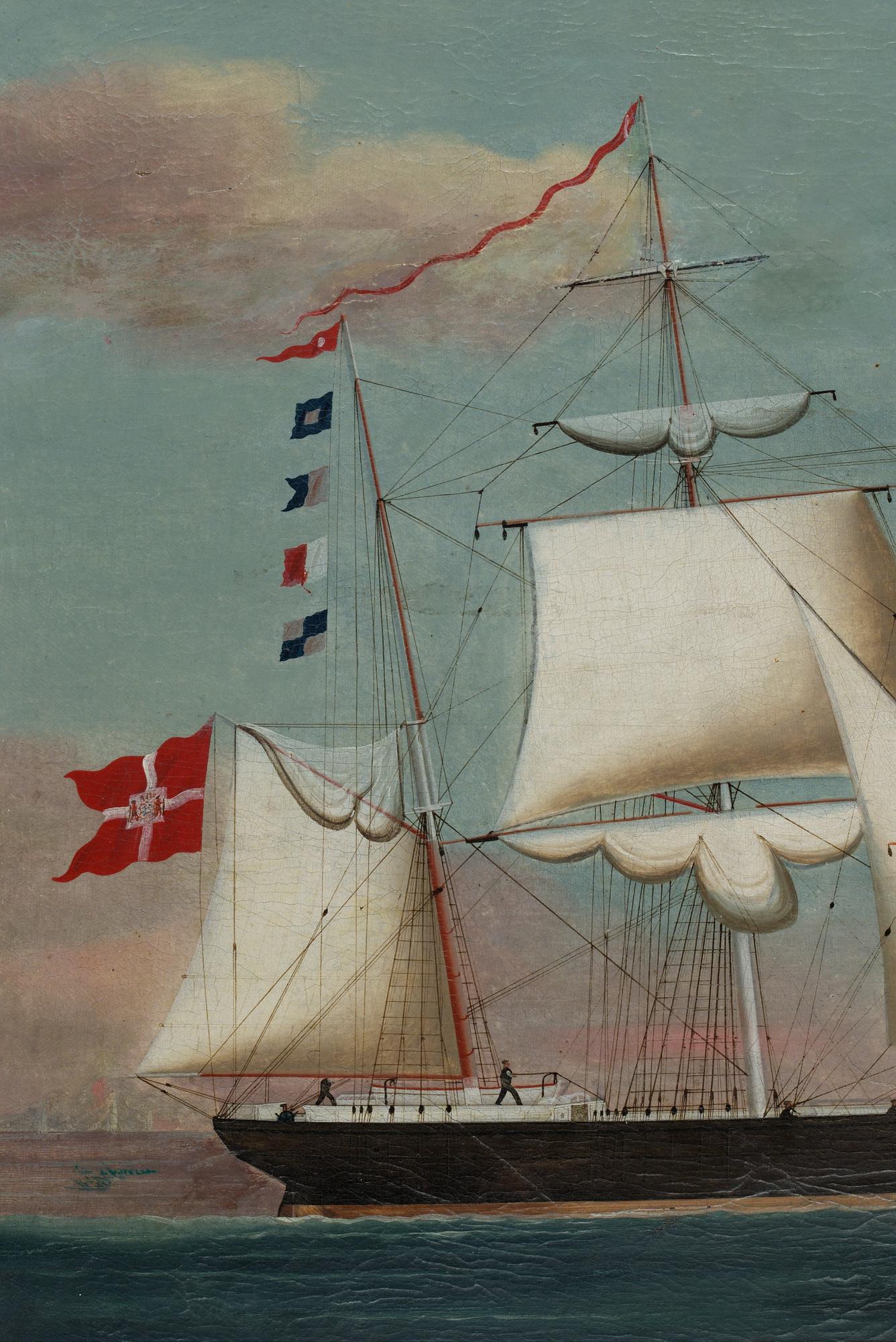 OLJEMÅLNING, duk lagd på pannå. Okänd mästare, 1800-tal.