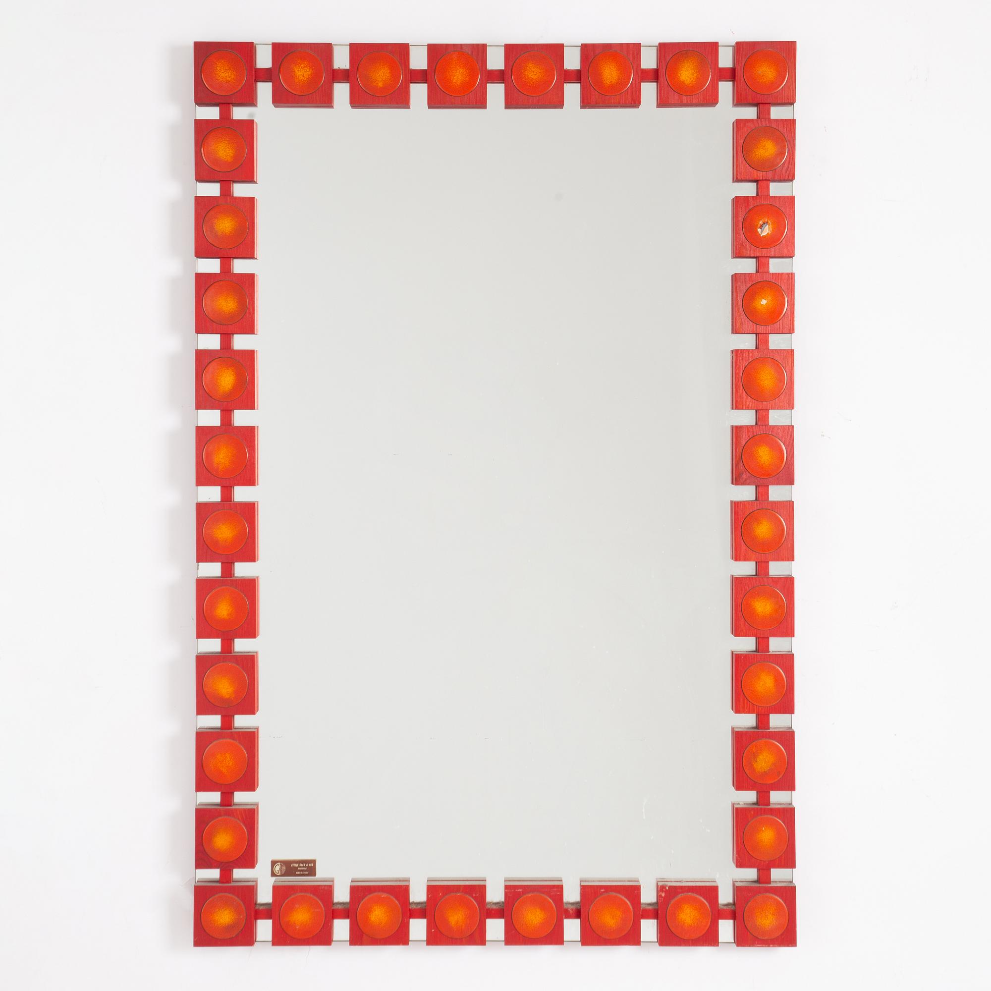 Ewa Wrangel and Lars-Göran Nilsson, hall furniture and mirror, Glas & Trä, Hovmantorp, second half of the 20th century.