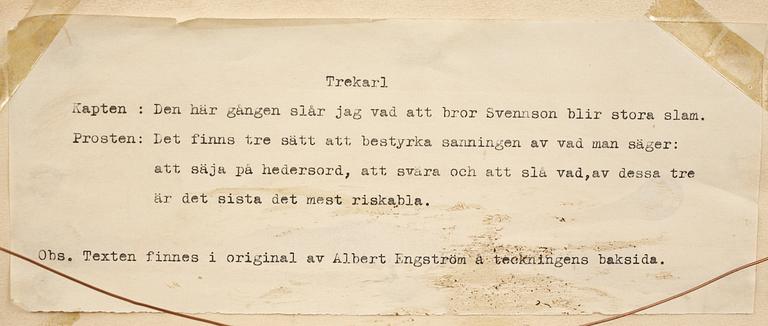 ALBERT ENGSTRÖM, teckningar, 3 st, sign.