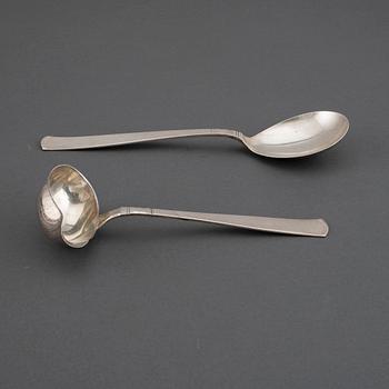 JACOB ÄNGMAN, a 'Rosenholm' part silver cutlery, GAB, Stockholm, 1950/60s (63 pieces).