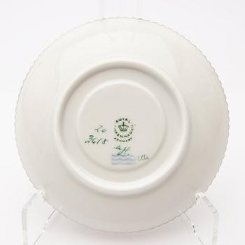 Coffee cup with saucer, porcelain, "Flora Danica", Royal Copenhagen, Denmark, 20th century.