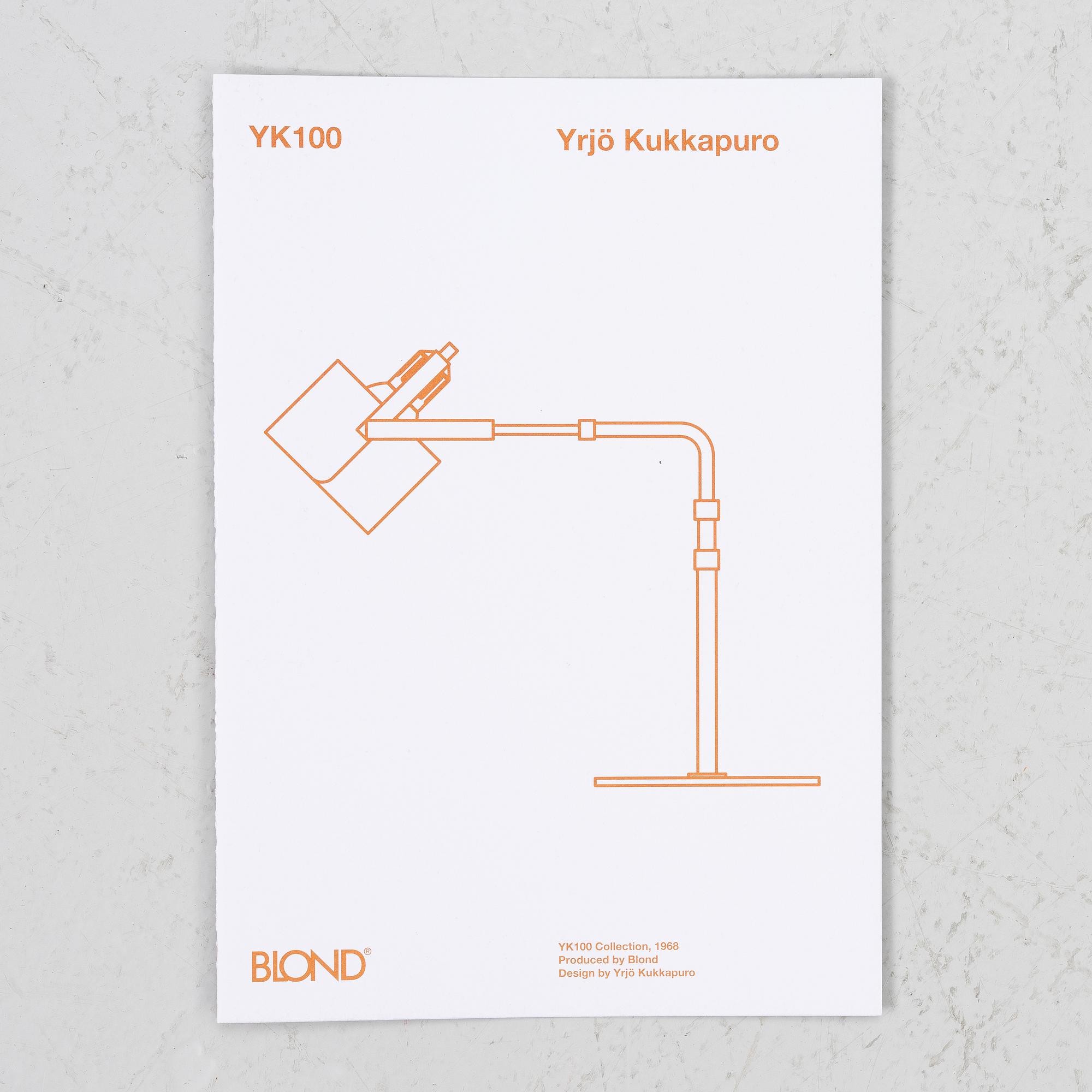 Yrjö Kukkapuro, Golvlampa, "YK100G", Blond Belysning, Värnamo, Sverige, samtida.