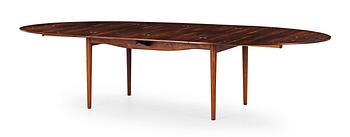 A Finn Juhl rosewood 'Judas' dining table, probably by Niels Vodder, Denmark 1960's.