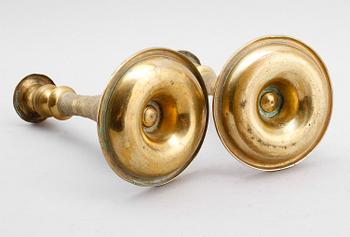 LJUSSTAKAR, 1 par, brons, senempire, 1800-talets mitt.