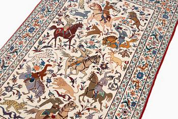 Matta, semiantik Isfahan, centrala Persien, signerad (Sadegh) Seirafian, ca 174 x 113 cm.