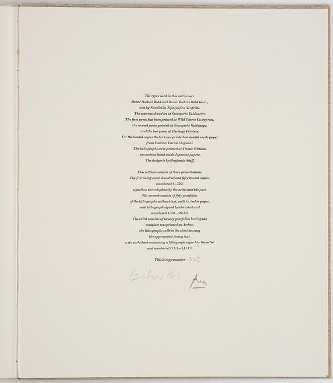Robert Motherwell, "Octavio Paz, Three Poems".